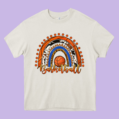 Basketball Rainbow Heavy Core Tee Designed By Ranaportraitstore