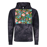 Cloud Black flamingos with leaves Vintage Hoodie - BarkalooDesign