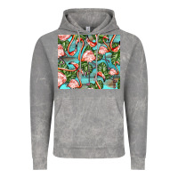 Cloud Rock flamingos with leaves Vintage Hoodie - BarkalooDesign