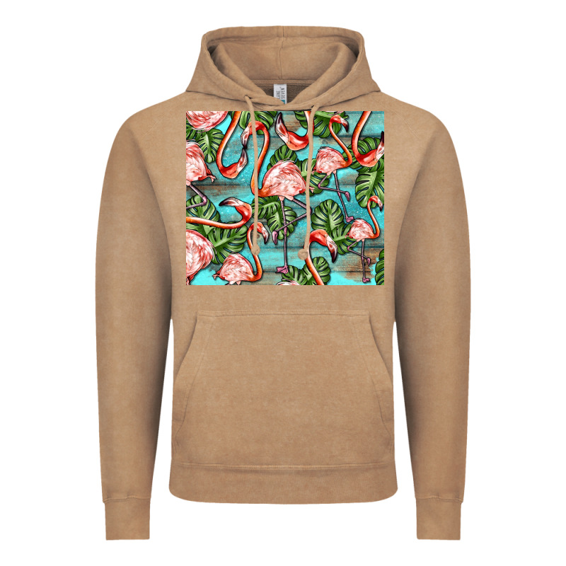 Flamingos With Leaves Vintage Hoodie by BarkalooDesign | Teevron