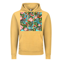 Vintage Mustard flamingos with leaves Vintage Hoodie - BarkalooDesign