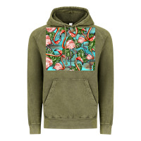 Vintage Olive flamingos with leaves Vintage Hoodie - BarkalooDesign