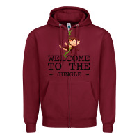 Burgundy Welcome To The Jungle Zipper Hoodie - Bettercallsaul