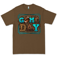 Cacao Game day American Football leopard frame Premium Tee - LillyAllenDesigns