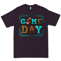 Plum Game day American Football leopard frame Premium Tee - LillyAllenDesigns