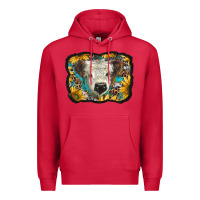 Cardinal white scottish calf with sunflowers western  background Premium Hoodie - BarkalooDesign