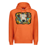 Carrot white scottish calf with sunflowers western  background Premium Hoodie - BarkalooDesign