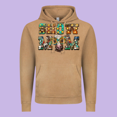 Show Mom Brown Calf Eye Glasses Vintage Hoodie Designed By Barkaloodesign