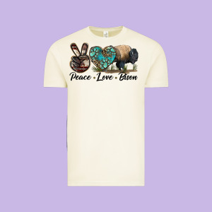 Peace Llve Bison Vintage Tee Designed By Lillyallendesigns