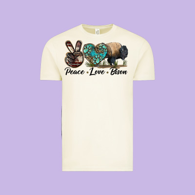 Peace Llve Bison Vintage Tee Designed By Lillyallendesigns