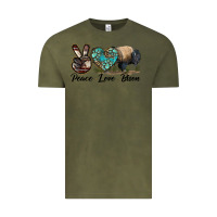 Vintage Olive Peace lLve Bison Vintage Tee - LillyAllenDesigns