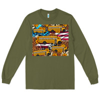 Army Green school bus American flag sunflower cowhide leopard Long Sleeve Tee - Artiststas