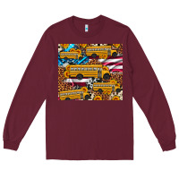 Burgundy school bus American flag sunflower cowhide leopard Long Sleeve Tee - Artiststas