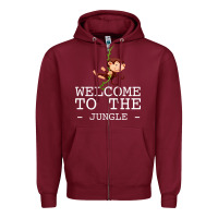 Burgundy Welcome To The Jungle Zipper Hoodie - Bettercallsaul