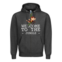 Charcoal Heather Welcome To The Jungle Zipper Hoodie - Bettercallsaul