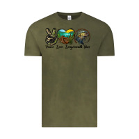 Vintage Olive peace love largemouth bass Vintage Tee - LillyAllenDesigns