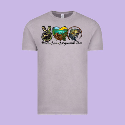 Peace Love Largemouth Bass Vintage Tee Designed By Lillyallendesigns