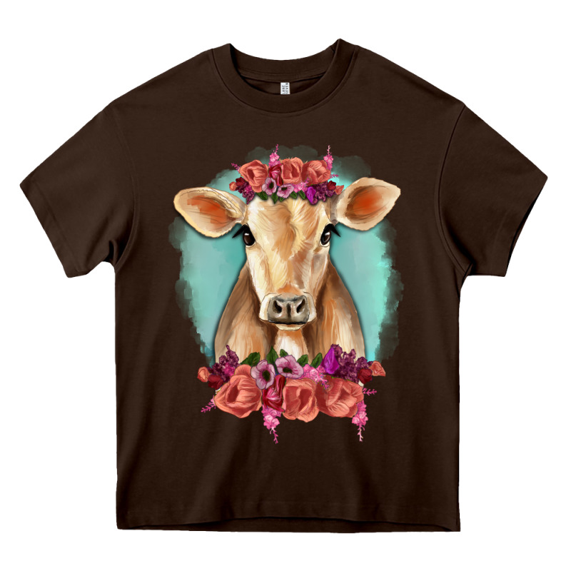 Floral Cow Heavy Core Tee by RanaPortraitStore | Teevron