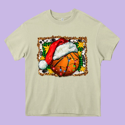 Basketball Christmas Heavy Core Tee Designed By Fadigitalartstudio