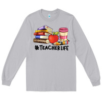 Moon Dust teacher life with books  pen and coffee Long Sleeve Tee - Artiststas