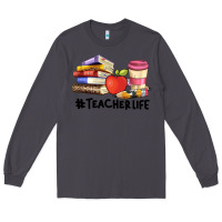 Smoke teacher life with books  pen and coffee Long Sleeve Tee - Artiststas