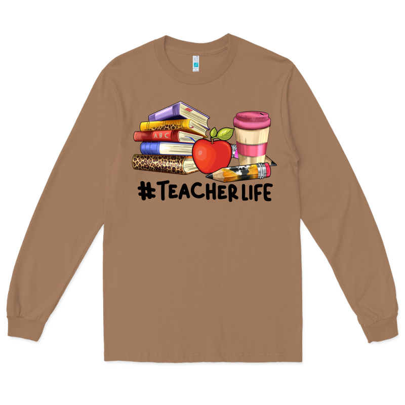 Teacher Life With Books  Pen And Coffee Long Sleeve Tee by Artiststas | Teevron