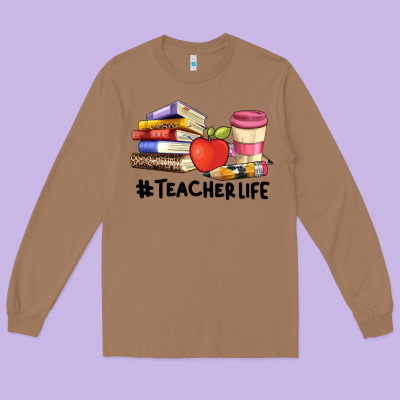 Teacher Life With Books  Pen And Coffee Long Sleeve Tee Designed By Artiststas