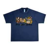 Navy peace love chicken Urban Heavy Tee - LillyAllenDesigns