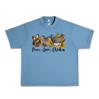 Pebble Blue peace love chicken Urban Heavy Tee - LillyAllenDesigns