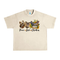 Sandshell peace love chicken Urban Heavy Tee - LillyAllenDesigns