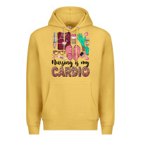 Antique Gold nursing is my cardio Premium Hoodie - BarkalooDesign
