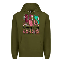 Army Green nursing is my cardio Premium Hoodie - BarkalooDesign