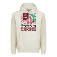 Oatmeal Heather nursing is my cardio Premium Hoodie - BarkalooDesign