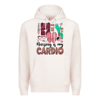 Pale Pink nursing is my cardio Premium Hoodie - BarkalooDesign