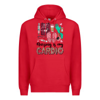 Red nursing is my cardio Premium Hoodie - BarkalooDesign