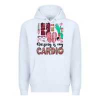 White nursing is my cardio Premium Hoodie - BarkalooDesign