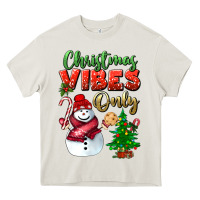 Cream christmas vibes only Heavy Core Tee - BundleAndBundleShop
