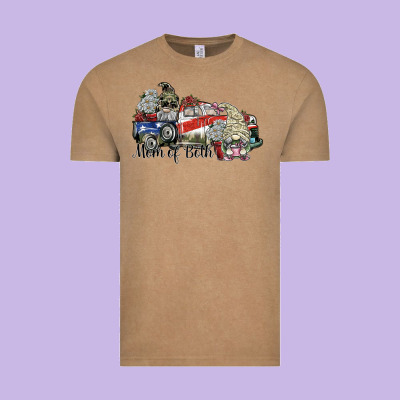 Mom Of Both Vintage Tee Designed By Sublimationcraftshop