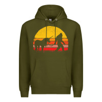 Army Green sasquatch and unicorn vintage Premium Hoodie - artisFamous