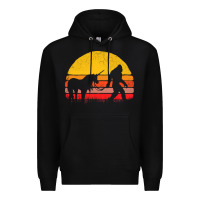 Black sasquatch and unicorn vintage Premium Hoodie - artisFamous