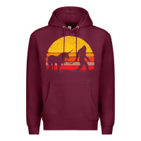 Burgundy sasquatch and unicorn vintage Premium Hoodie - artisFamous