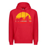 Red sasquatch and unicorn vintage Premium Hoodie - artisFamous