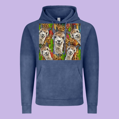Alpaca Vintage Hoodie Designed By Barkaloodesign