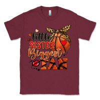 Burgundy little sister biggest fan basketball Classic Tee - FaDigitalArtStudio