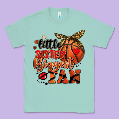 Little Sister Biggest Fan Basketball Classic Tee Designed By Fadigitalartstudio