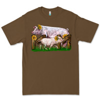 Cacao Mom With White Chester Pig And Baby Pig Premium Tee - LillyAllenDesigns