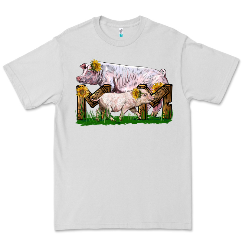 Mom With White Chester Pig And Baby Pig Premium Tee by LillyAllenDesigns | Teevron