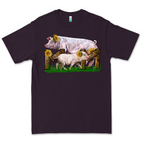 Plum Mom With White Chester Pig And Baby Pig Premium Tee - LillyAllenDesigns