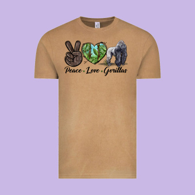 Peace Love Gorillas Vintage Tee Designed By Lillyallendesigns