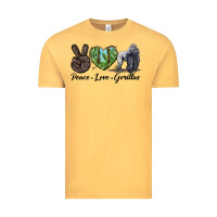 Vintage Mustard Peace Love Gorillas Vintage Tee - LillyAllenDesigns